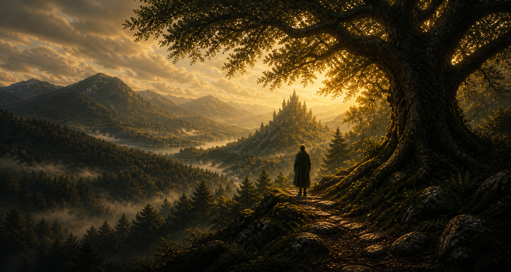 A lantern-lit visual storytelling landscape